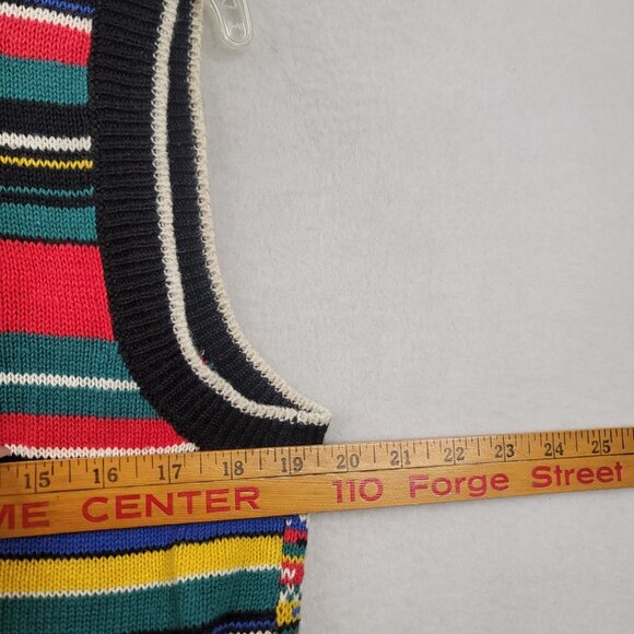 I.C. Isaacs 1990s Sweater Vest Medium Button Down Knit Fair Isle Deadstock New - Picture 8 of 9